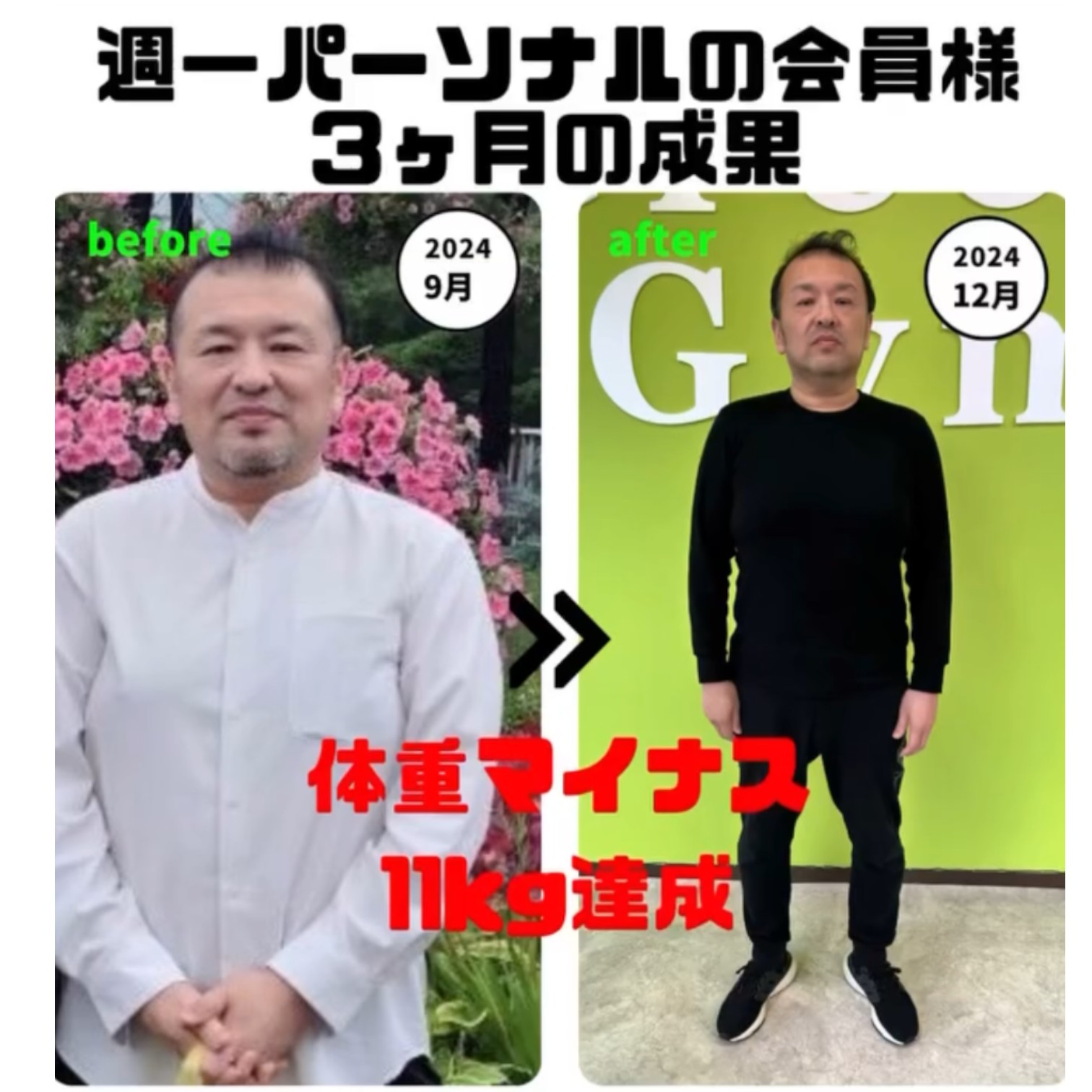 3ヶ月ビフォーアフター